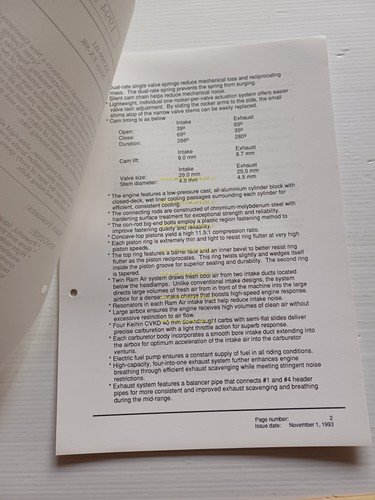 Kawasaki ZX-9 R Ninja (ZX900-B1) 1994 Model Information cartella stampa …