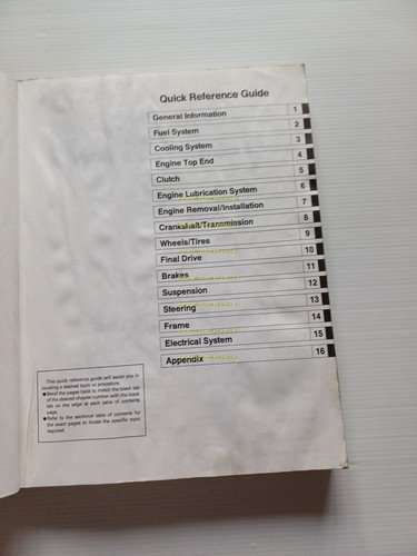 Kawasaki ZX-9R 1997-98 manuale officina INGLESE originale WORKSHOP MANUAL