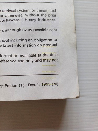 Kawasaki ZX-9R 1997-98 manuale officina INGLESE originale WORKSHOP MANUAL
