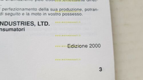 Kawasaki ZXR 1100 2000 manuale uso manutenzione italiano originale