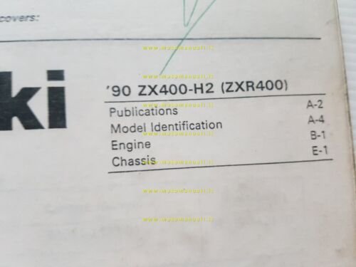 Kawasaki ZXR 400 1990 catalogo ricambi copia da microfiche originale
