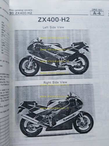 Kawasaki ZXR 400 1990 catalogo ricambi copia da microfiche originale