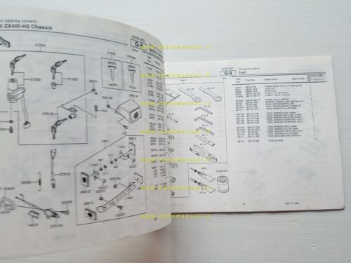Kawasaki ZXR 400 1990 catalogo ricambi copia da microfiche originale