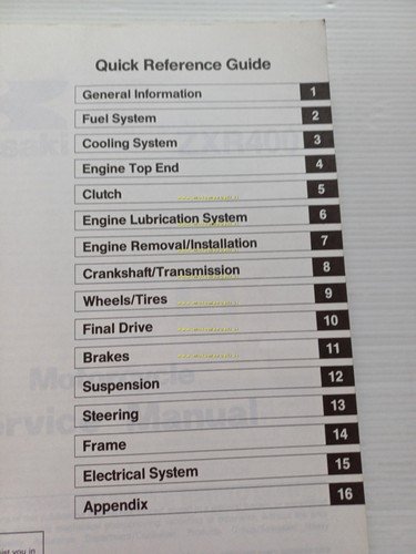 Kawasaki ZXR 400 1990 manuale officina riparazione originale inglese