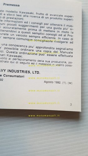 Kawasaki ZXR 750 R - ZXR 750 1992-93 manuale uso …