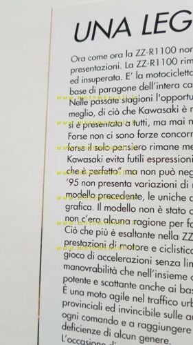 Kawasaki ZZ-R 1100 - 600 1995 depliant originale moto italiano …