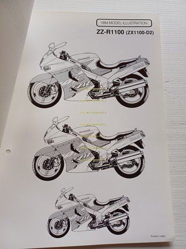 Kawasaki ZZ-R 1100 (ZX1100-D2) 1994 Model Information cartella stampa inglese