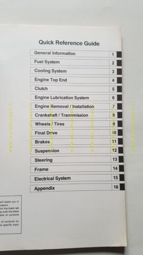 Kawasaki ZZ-R 250 1990 SUPPLEMENTO manuale officina INGLESE