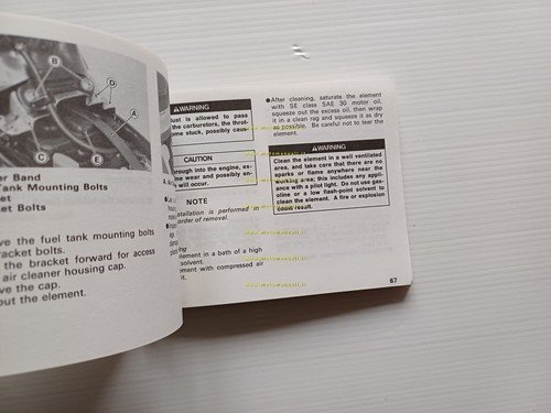Kawasaki ZZ-R 250 1996-97 manuale uso manutenzione libretto INGLESE originale