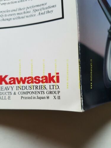 Kawasaki ZZ-R 250 depliant originale TESTO INGLESE