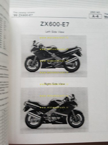 Kawasaki ZZ-R 600 1999 catalogo ricambi copia da microfiche originale