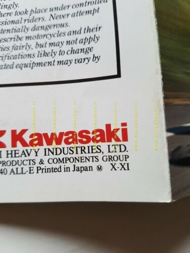 Kawasaki ZZR 1100 1991 depliant originale TESTO INGLESE