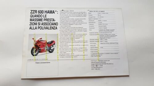 Kawasaki ZZR 600 HAMA depliant originale italiano brochure