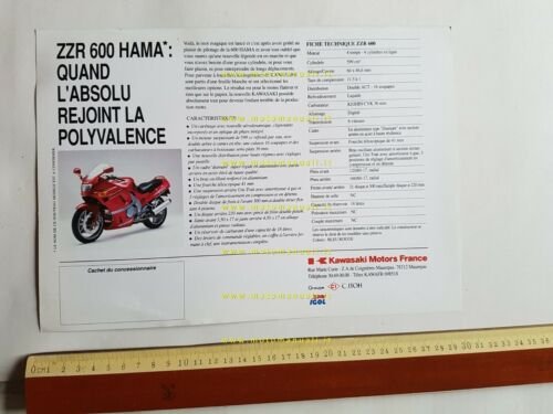 Kawasaki ZZR 600 HAMA depliant originale moto TESTO FRANCESE