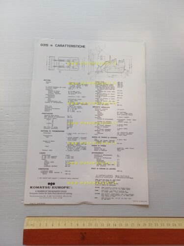 Komatsu D31S-16 pala caricatrice cingolata anni 70 depliant originale italiano