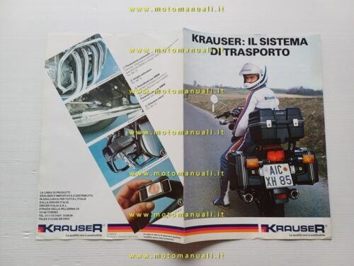 Krauser borse moto anni 80 depliant italiano originale