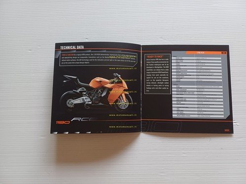 KTM 1190 RC8 2008 depliant inglese originale