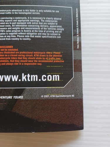KTM 1190 RC8 2008 depliant inglese originale