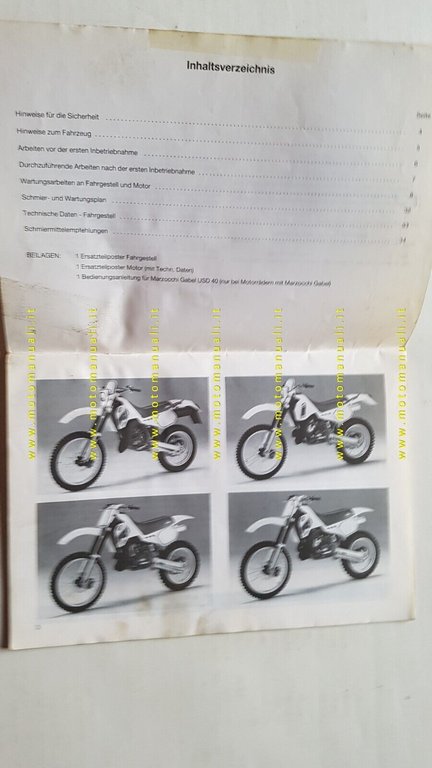KTM 125-250-350-500 1988 manuale uso manutenzione TEDESCO originale