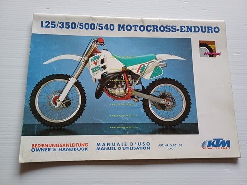 KTM 125 350 500 540 Cross-Enduro 1990 manuale uso libretto …