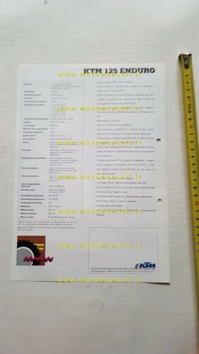 KTM 125 Enduro 1991 depliant ITALIANO moto originale brochure