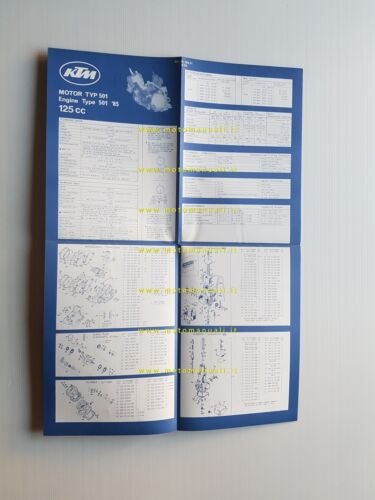 KTM 125 MOTORE 501 1985 catalogo ricambi originale