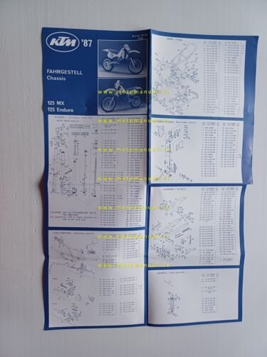 KTM 125 MX - Enduro 1987 catalogo ricambi TELAIO originale …