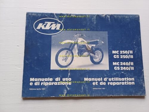 KTM 240-250 MC-GS II 1981 manuale uso officina italiano francese …