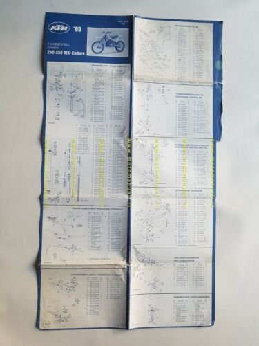 KTM 240-250 MX-Enduro 1989 catalogo ricambi TELAIO originale spare parts …