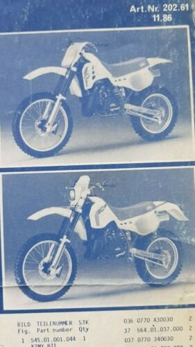 KTM 240250 MX-Enduro 1987 catalogo ricambi TELAIO frame parts catalogue