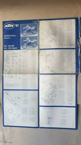 KTM 240250 MX-Enduro 1987 catalogo ricambi TELAIO frame parts catalogue