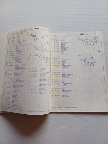 KTM 250 - 300 SX EXC EGS 1993 catalogo ricambi …