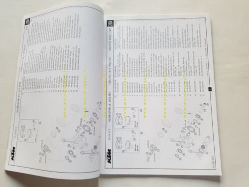 KTM 250 EXC racing -450525 MXCSXEXC racing 2004 catalogo ricambi …