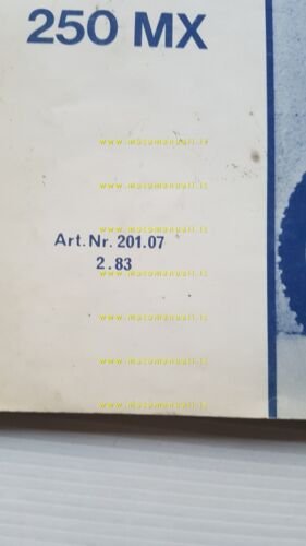 KTM 250 MX 1983 manuale uso / officina originale italiano