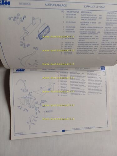 KTM 50 Mini-Junior-Senior Adventure 2003 catalogo ricambi originale