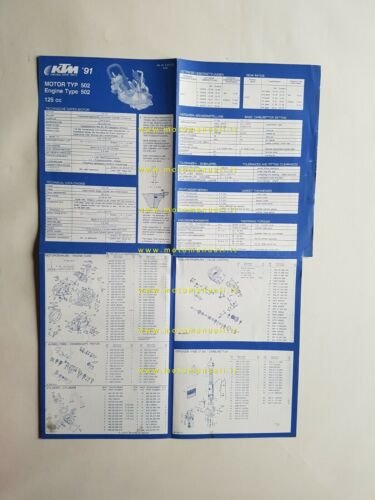 KTM catalogo ricambi MOTORE 502 125 1991 originale Engine Spare …