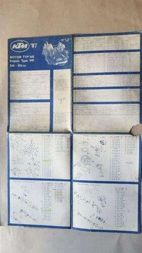 KTM catalogo ricambi MOTORE 545 240-250 1987 originale Engine Parts …