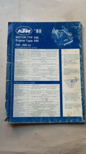 KTM catalogo ricambi MOTORE 545 240-250 1988 originale Engine Parts …