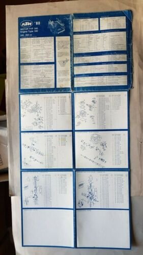 KTM catalogo ricambi MOTORE 545 240-250 1988 originale Engine Parts …