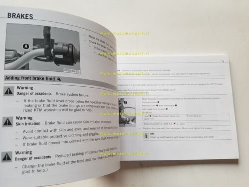 KTM Duke 690 2012 manuale uso manutenzione libretto originale inglese