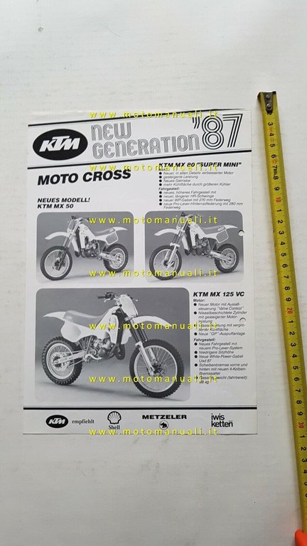 KTM modelli Cross 1987 depliant moto TEDESCO originale DEUTSCH