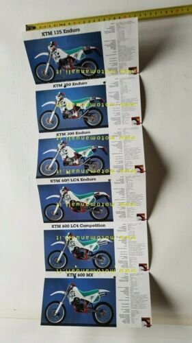 KTM modelli Cross Enduro 1991 depliant moto italiano originale brochure