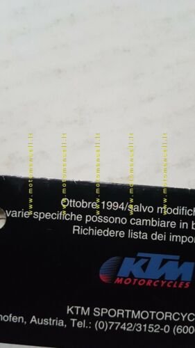 KTM modelli Cross Enduro 1994 depliant moto italiano originale brochure