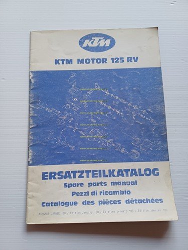 KTM MOTORE 125 RV 1980 catalogo ricambi originale