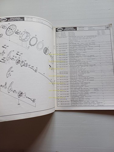 KTM MOTORE 125 RV 1980 catalogo ricambi originale