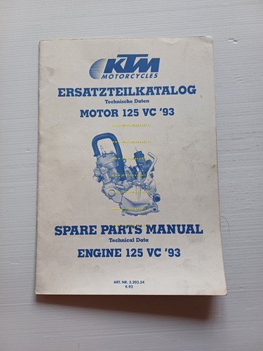 KTM MOTORE 125 VC 1993 catalogo ricambi - dati tecnici …