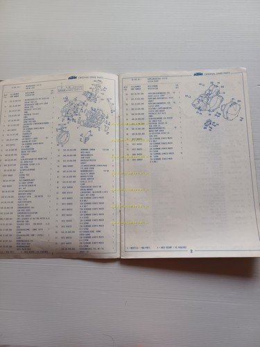 KTM MOTORE 125 VC 1993 catalogo ricambi - dati tecnici …