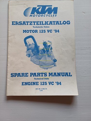 KTM MOTORE 125 VC 1994 catalogo ricambi - dati tecnici …