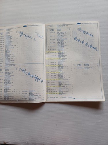 KTM MOTORE 125 VC 1994 catalogo ricambi - dati tecnici …