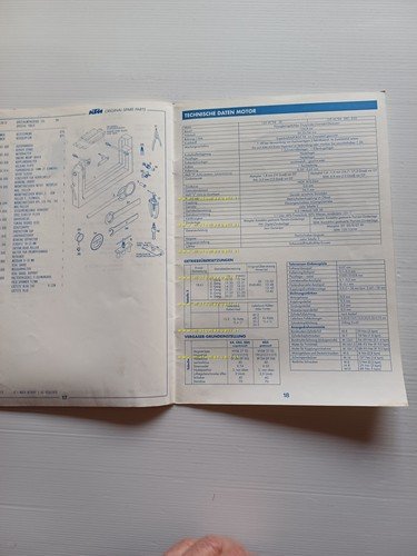 KTM MOTORE 125 VC 1994 catalogo ricambi - dati tecnici …